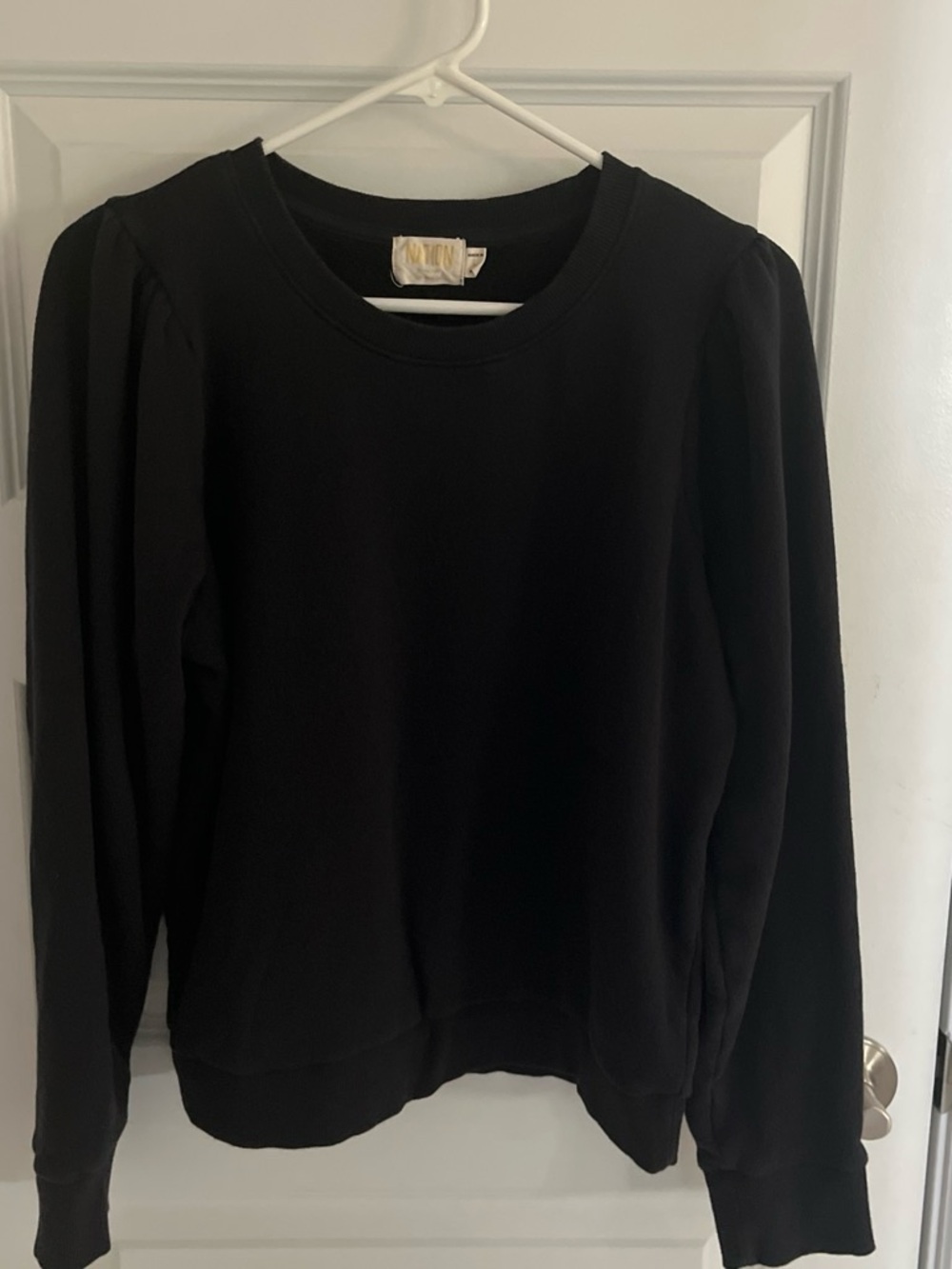 Nation LTD Black Crewneck Pullover Sweater